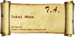 Tokai Absa névjegykártya